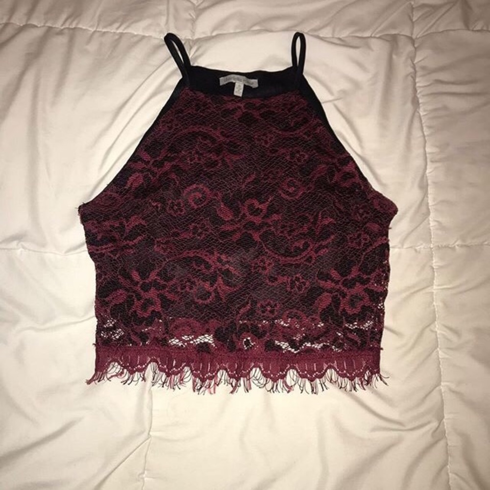 A cropped red & black tank top - Picture 1 of 1